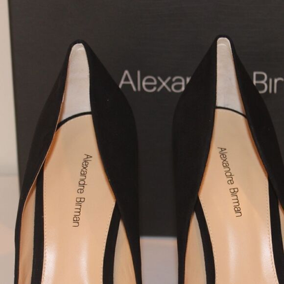 NEW Alexandre Birman Fechado Salto Alto Black/Natural Heels Women’s Size 7 - Picture 8 of 11